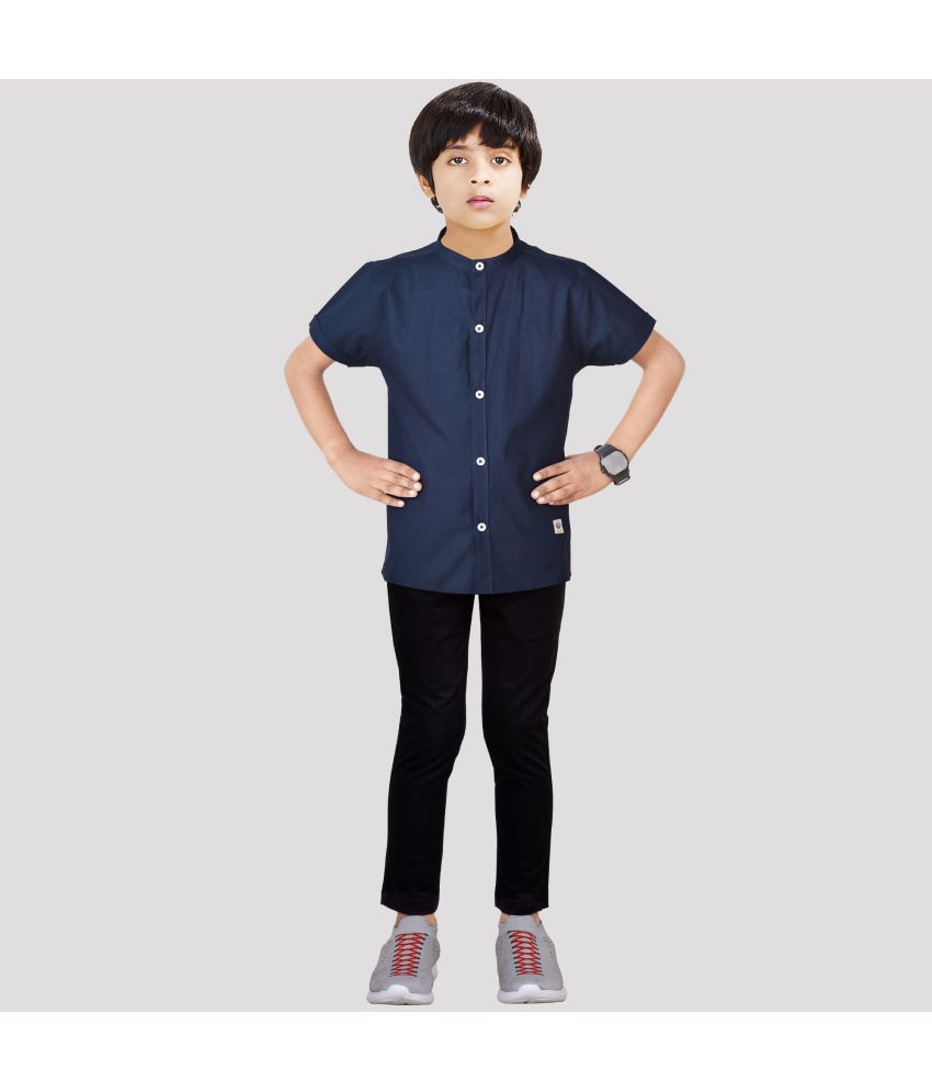     			Made In The Shade - Navy Blue Cotton Boys Shirt & Pants ( Pack of 1 )
