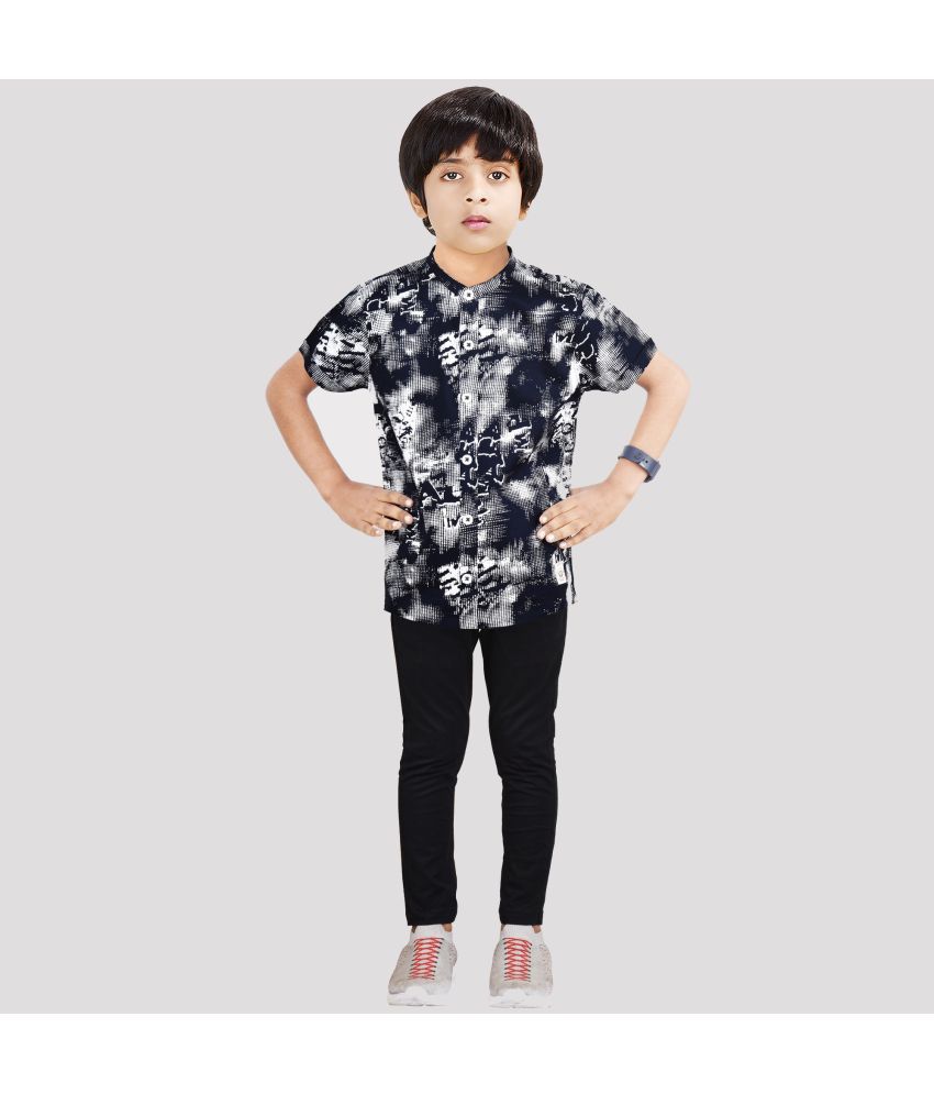     			Made In The Shade - Navy Blue Cotton Boys Shirt & Pants ( Pack of 1 )