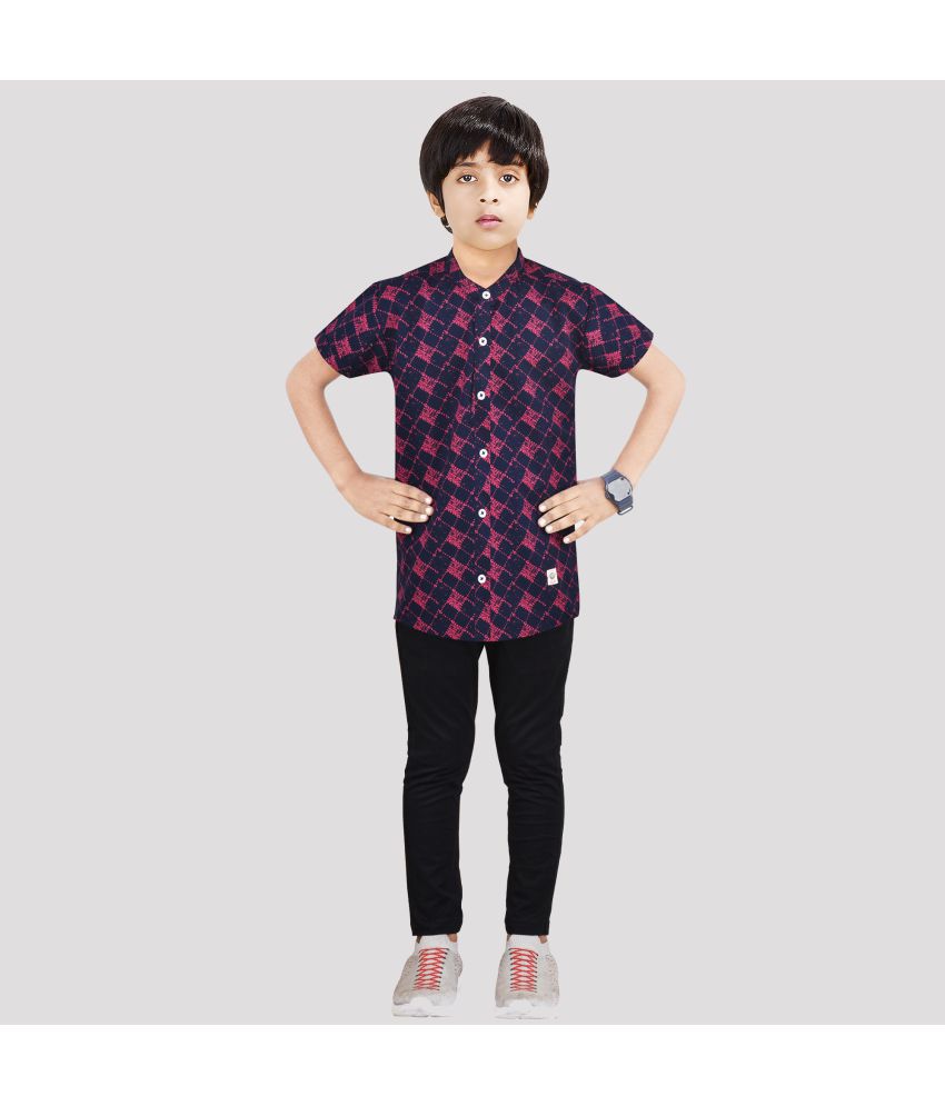     			Made In The Shade - Purple Cotton Boys Shirt & Pants ( Pack of 1 )