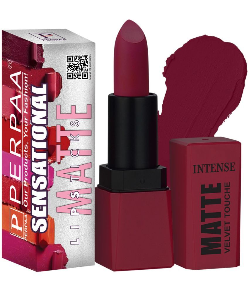     			PERPAA Sensational, Highly Pigmented with Vitamin E Creamy Matte Lipstick Long Lasting 3.5gm (Moody Maroon),Pack of 1