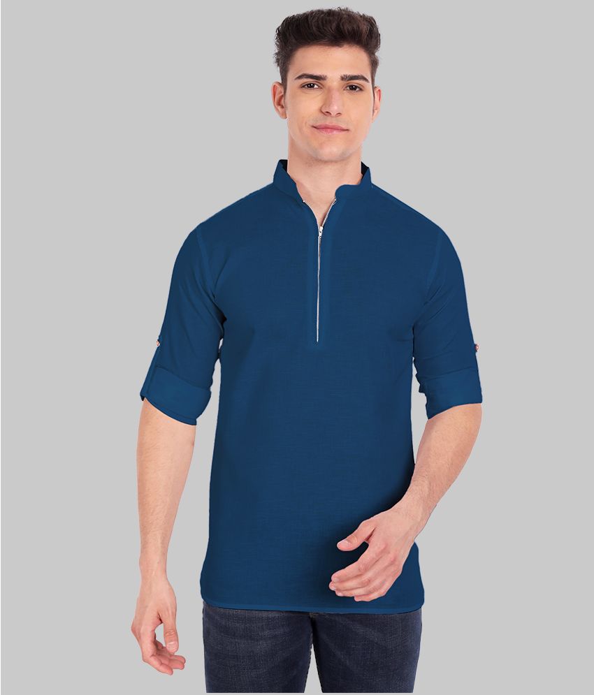     			Vida Loca - Royal Blue Linen Slim Fit Men's Casual Shirt ( Pack of 1 )