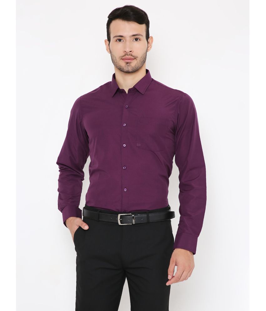     			Maharaja - Purple Cotton Blend Slim Fit Men's Formal Shirt ( Pack of 1 )