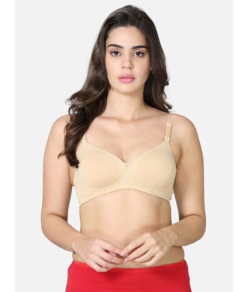     			VStar - Beige Cotton Blend Lightly Padded Women's T-Shirt Bra ( Pack of 1 )