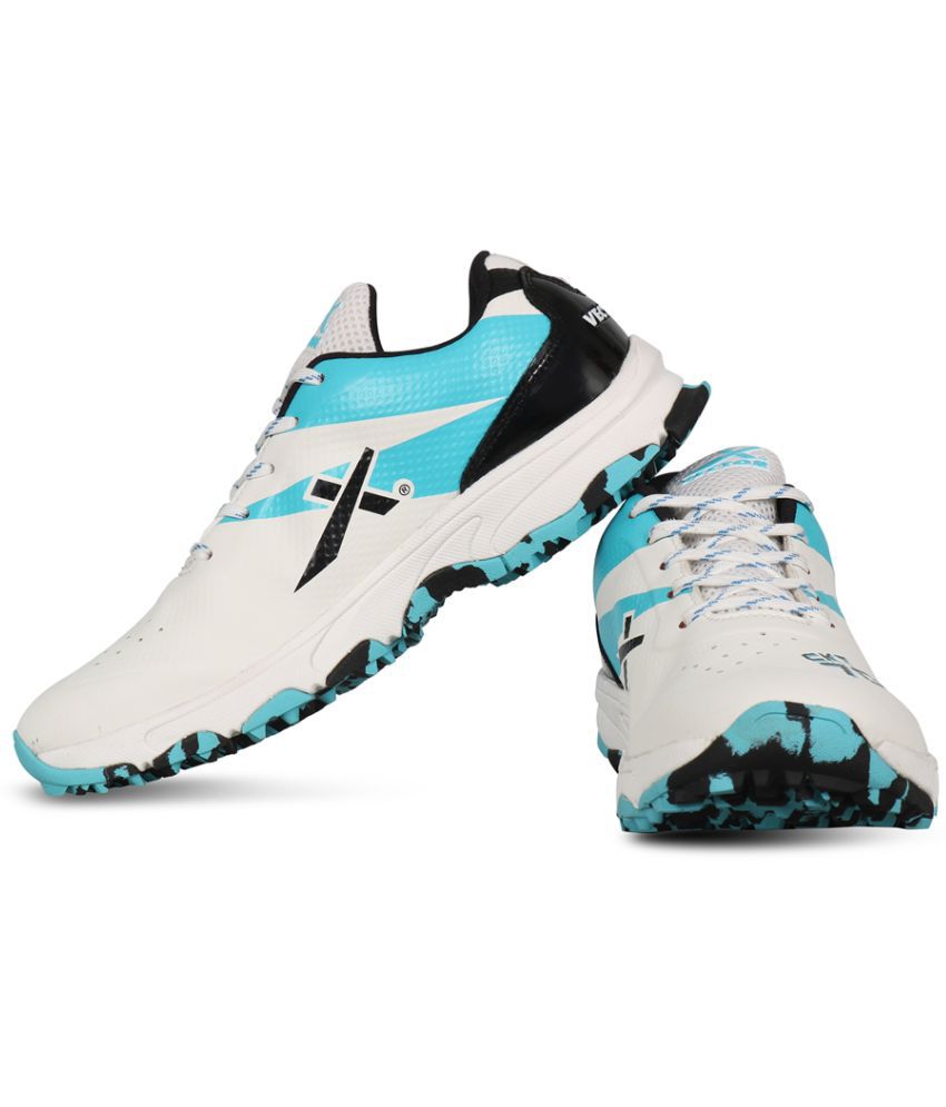     			Vector X CKT-700 Cricket Shoes for Men (White-Black-Seagreen)