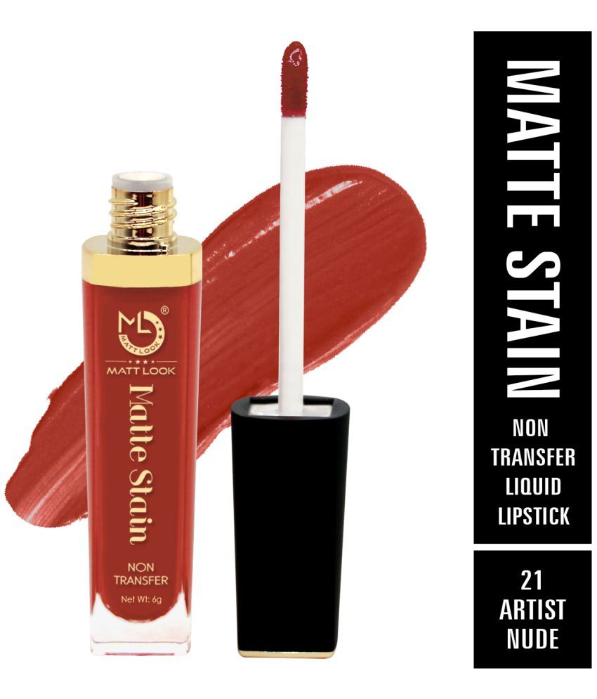     			Mattlook Matte Stain Non-Transfer Liquid Lipstick, Artist Nude-21, (6gm)