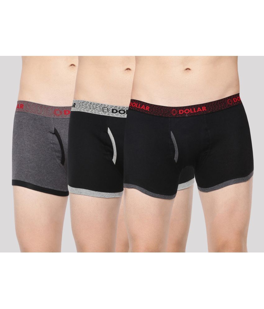     			Pack of 3 Dollar Bigboss - Multicolor Cotton Blend Men's Trunks