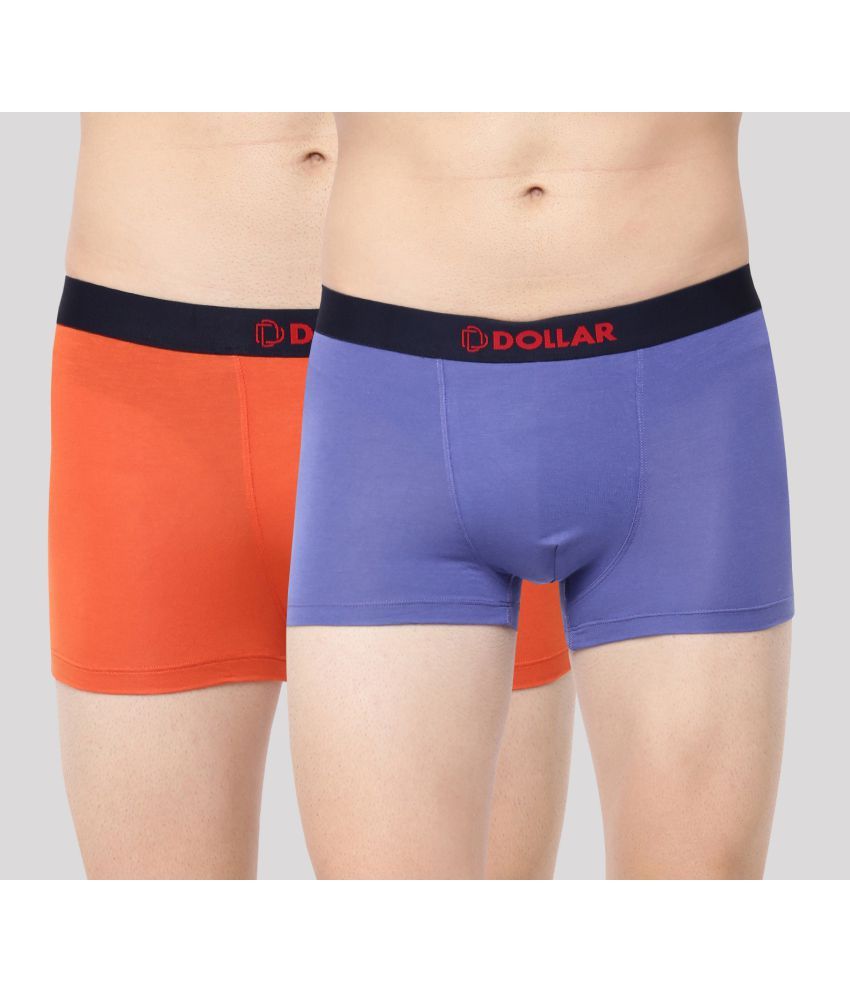     			Pack of 2 Dollar Bigboss Assorted Solid Cotton Blend Men Trunk