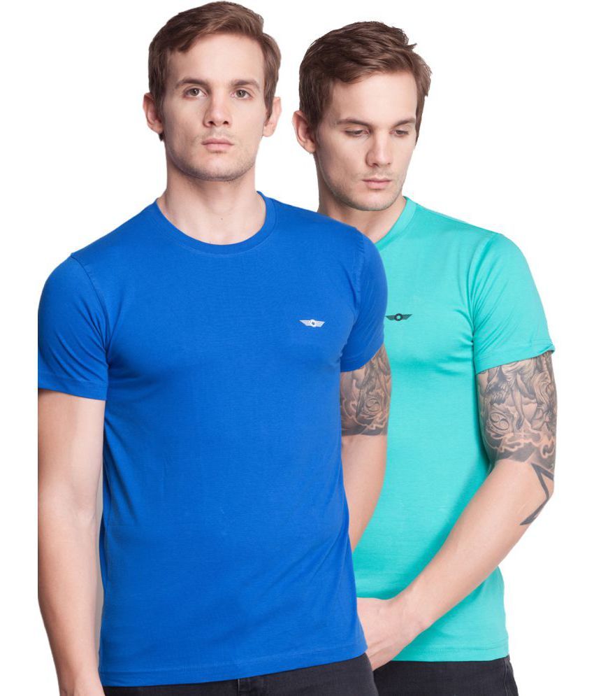     			Force NXT - Multicolor Cotton Regular Fit Men's T-Shirt ( Pack of 2 )