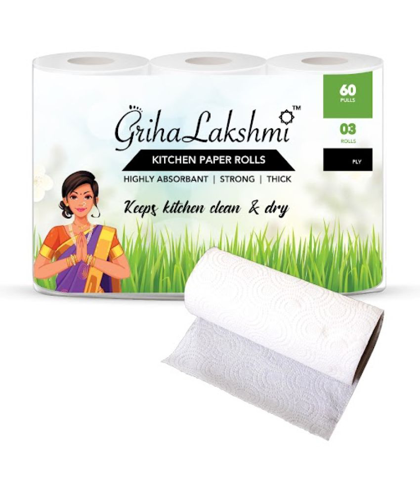     			GrihaLakshmi - Paper Disposable Kitchen Rolls ( Pack of 3 )