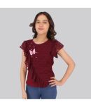 Cutecumber Pack of 1 Girls Cotton Blend Top ( Maroon )