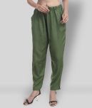 Lee Moda - Green Rayon Flared Fit Women's Casual Pants  ( Pack of 1 )