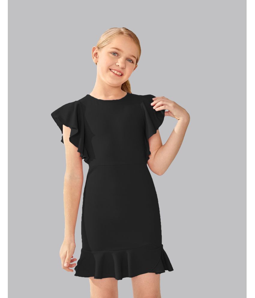     			Addyvero - Black Cotton Blend Girls Bodycon Dress ( Pack of 1 )