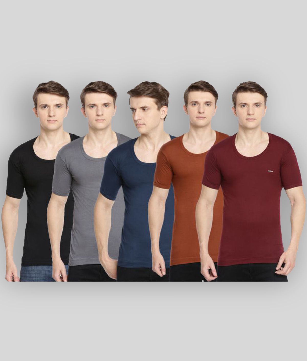     			Pack of 5 Dollar Bigboss Multi Cotton Blend Men's Vest