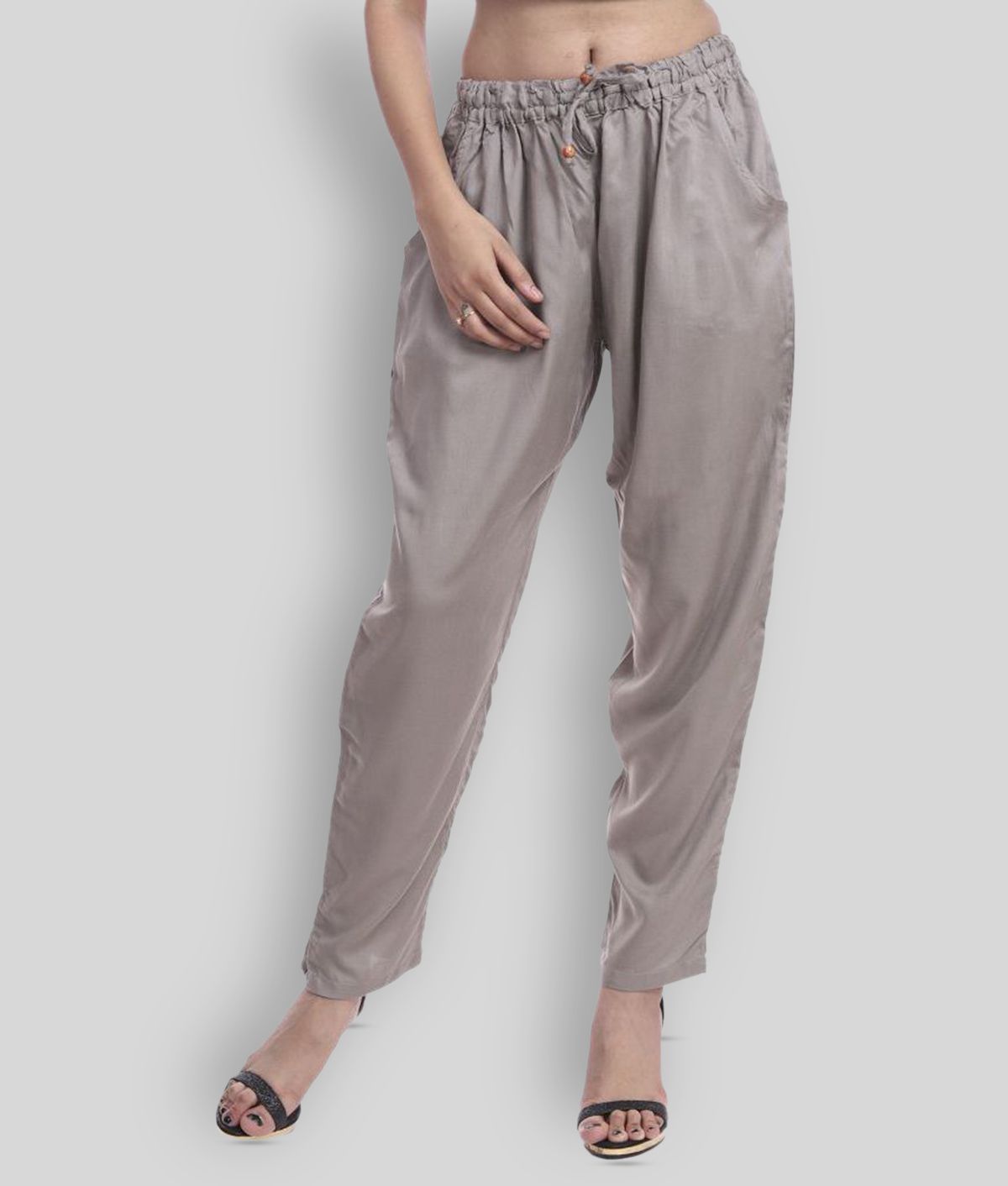     			Lee Moda - Light Grey Rayon Regular Fit Women's Casual Pants  ( Pack of 1 )