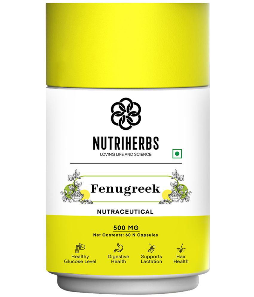     			Nutriherbs Fenugreek Seed Extract 500 mg Methi 100% Natural & Organic -60 Capsules | For Feeding Mother Nutrition