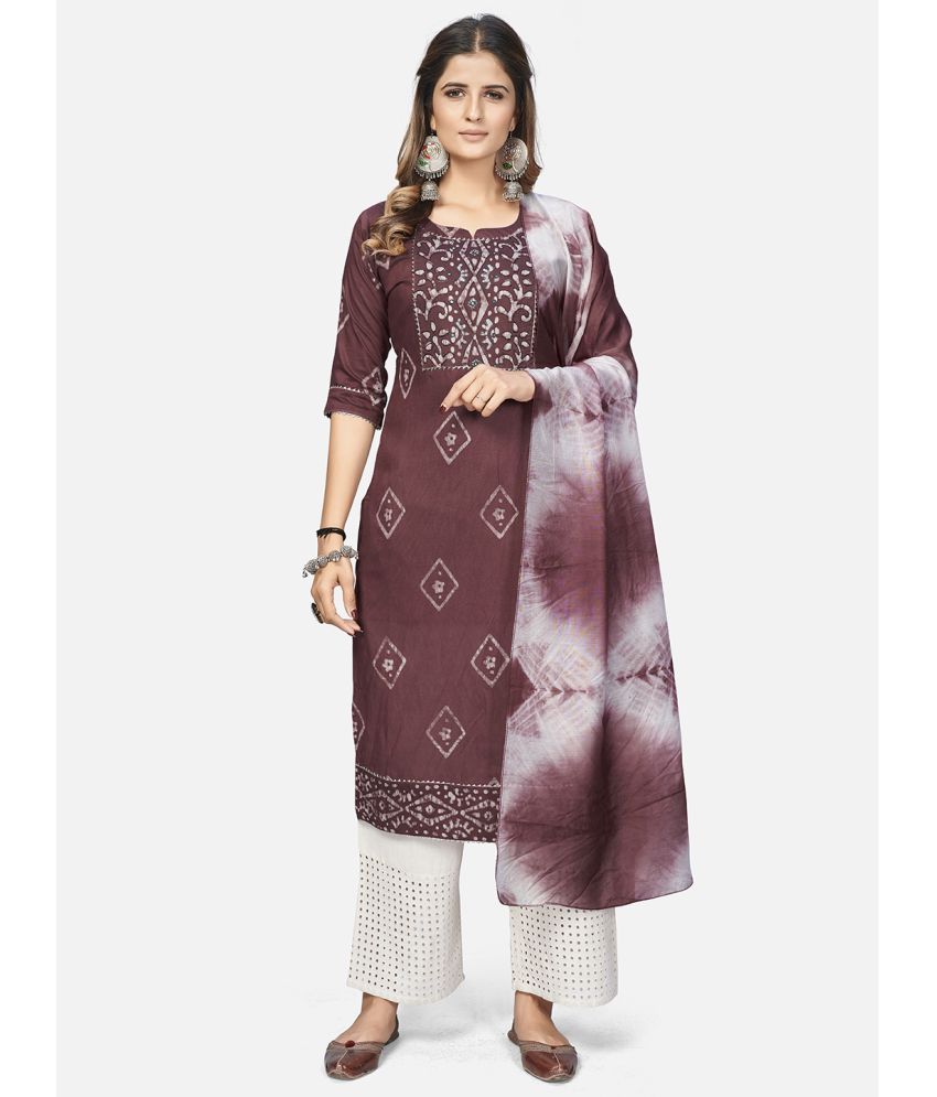     			Vbuyz - Pink Chanderi Women's Straight Kurti ( Pack of 1 )