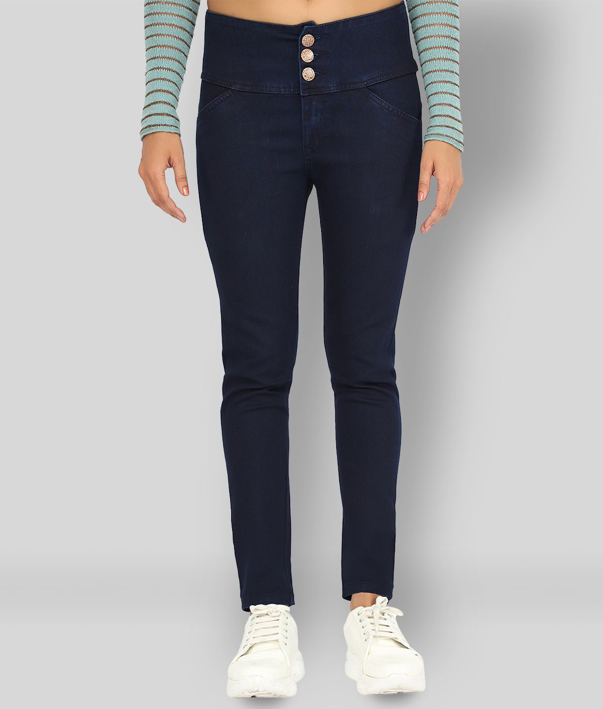     			AngelFab - Navy Blue Denim Skinny Fit Women's Jeans ( Pack of 1 )