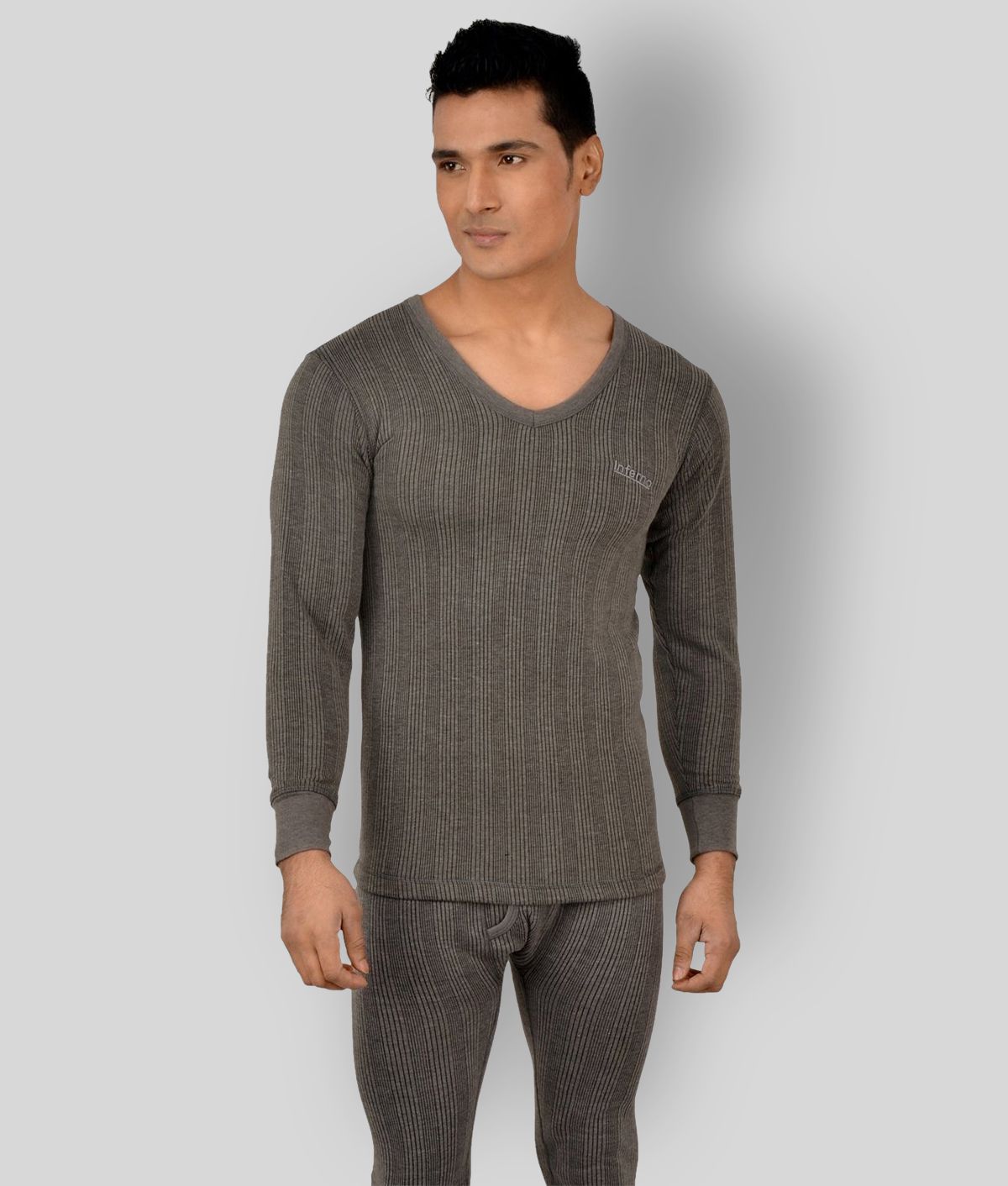     			Lux Inferno - Charcoal Cotton Blend Men's Thermal Tops ( Pack of 1 )
