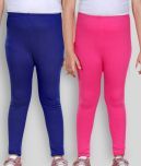 StyleStone Pack of 2 Girls Lycra Leggings ( Blue )