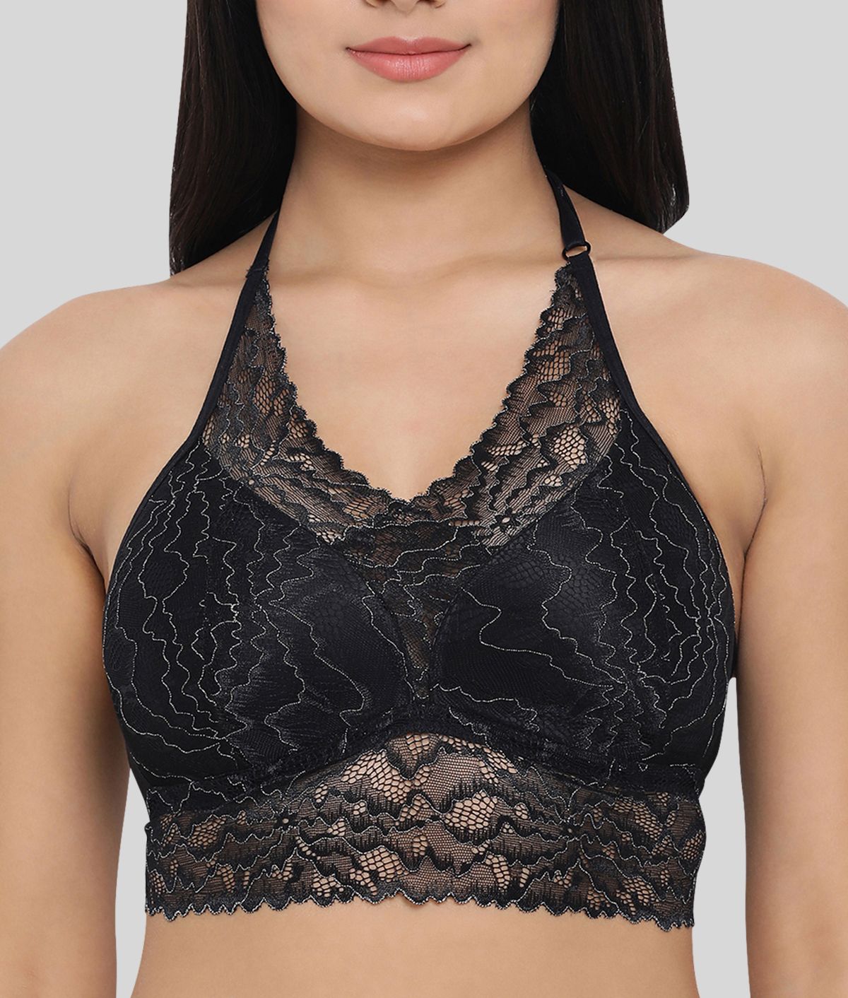     			Clovia - Black Lace Padded Women's Bralette ( Pack of 1 )