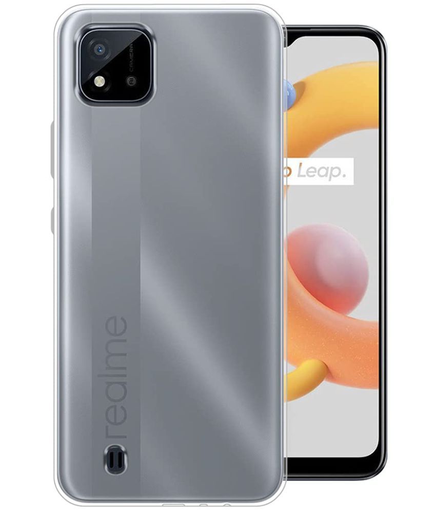     			Doyen Creations - Transparent Silicon Plain Cases Compatible For Realme C20 ( Pack of 1 )