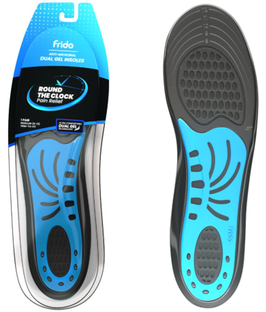 Frido Dual Gel Insoles For Work and Casual Shoes sizes 5-9 UK - Pack of 1 Pair Gel Insoles