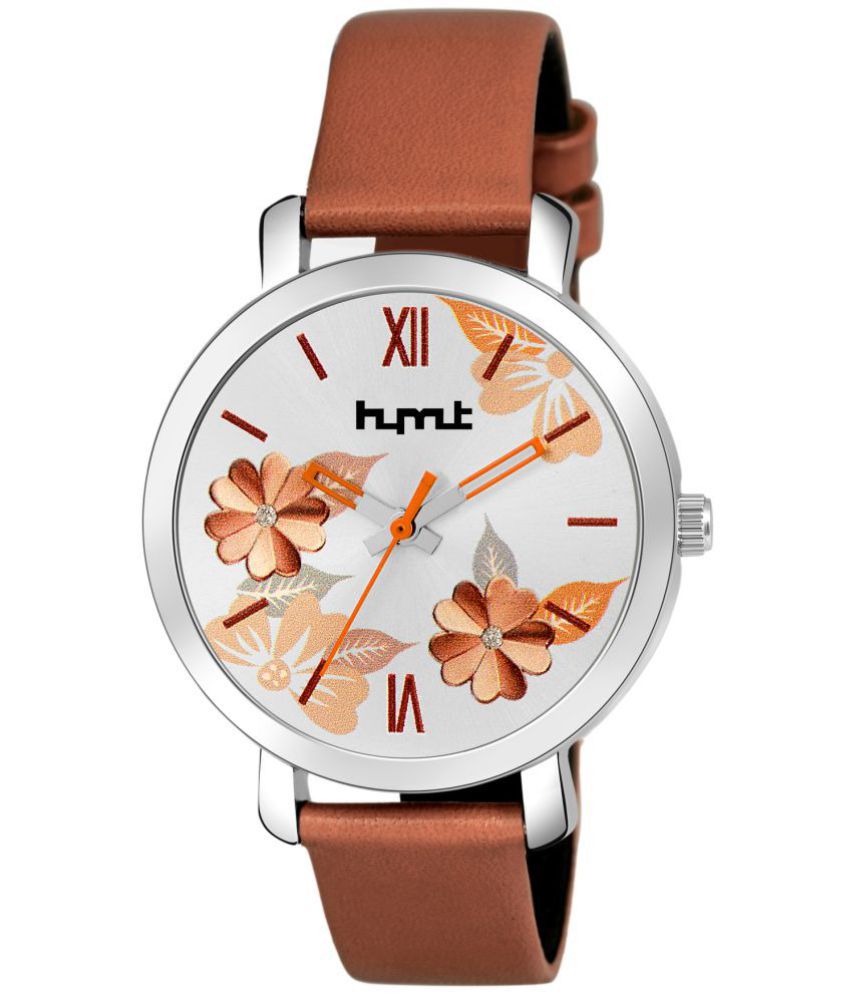 HYMT - Brown Leather Analog Womens Watch