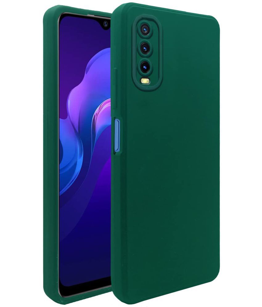     			Kosher Traders - Green Silicon Silicon Soft cases Compatible For Vivo Y12s ( Pack of 1 )