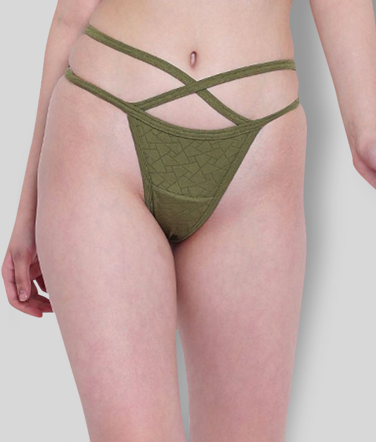     			La Intimo - Green Polyester Printed Women's Thongs ( Pack of 1 )