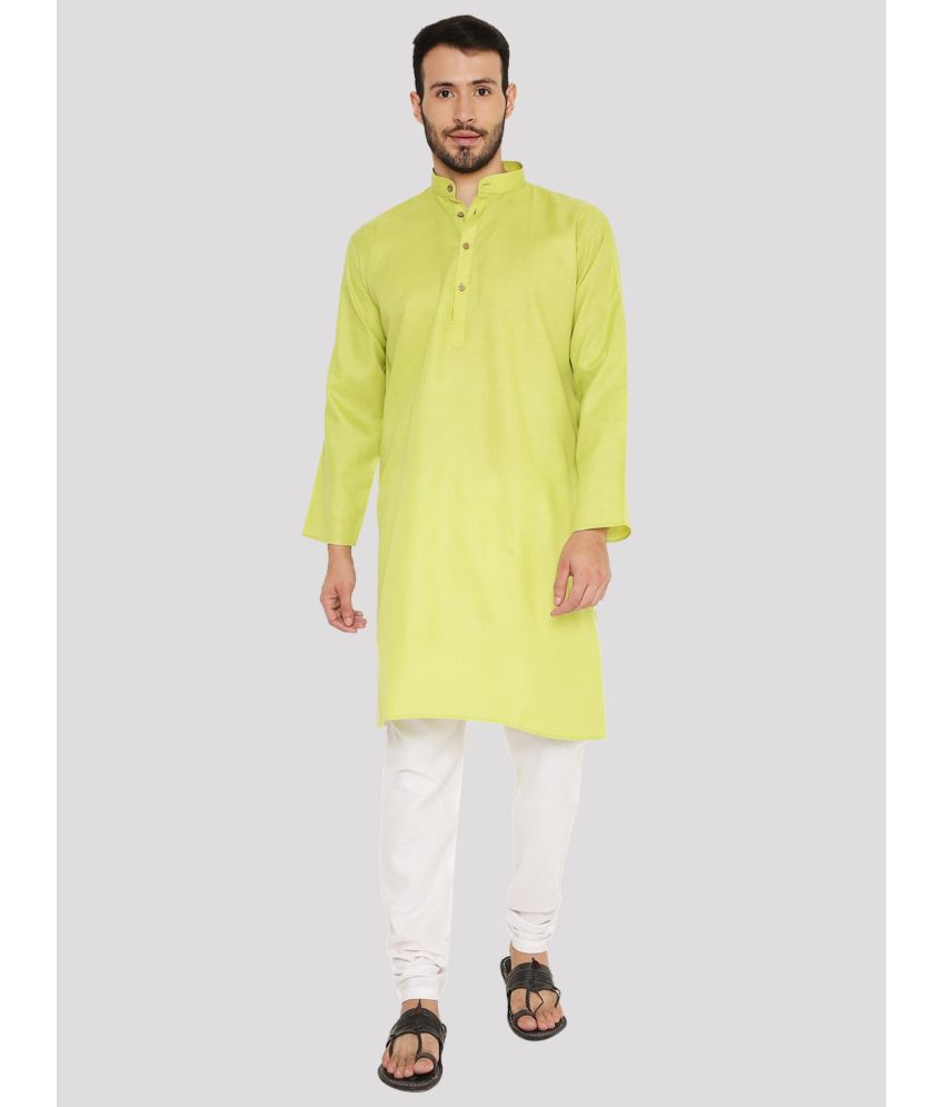     			Maharaja - Green Cotton Regular Fit Men's Kurta Pyjama Set ( Pack of 1 )
