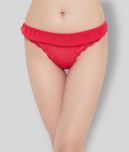 Clovia - Red Lace Solid Women's Thongs ( Pack of 1 )