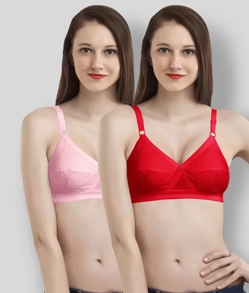Buy Softskin Women's Polycotton Full Coverage Non Padded Non Wired T-Shirt  Bra (Pack of 3) (32C) (Multicolor) at