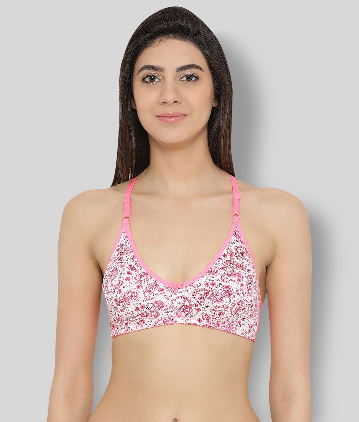     			Clovia Cotton Non Padded Women's Racerback bra ( Pink )