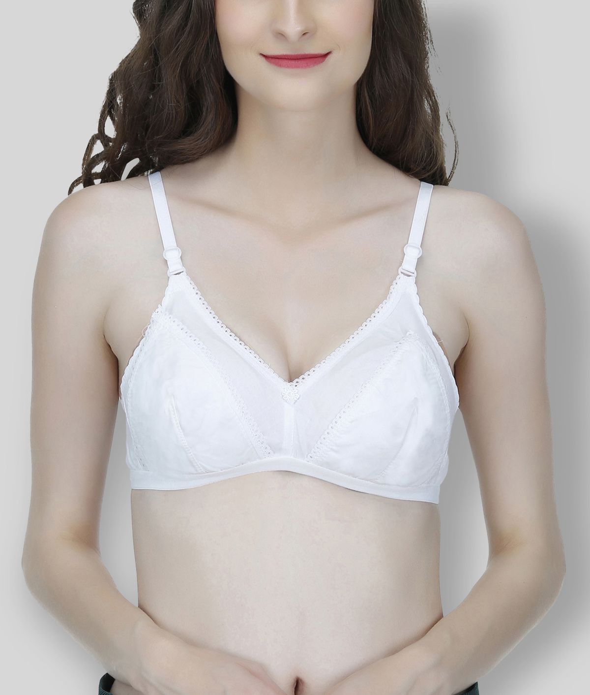     			Elina - White Cotton Non - Padded Women's T-Shirt Bra ( Pack of 1 )