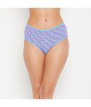 Clovia - Blue Cotton Printed Women's Hipster ( Pack of 1 )