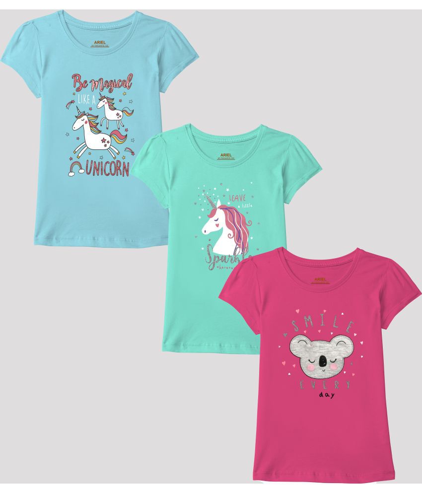     			Ariel - Multicolor Cotton Girls T-Shirt ( Pack of 3 )