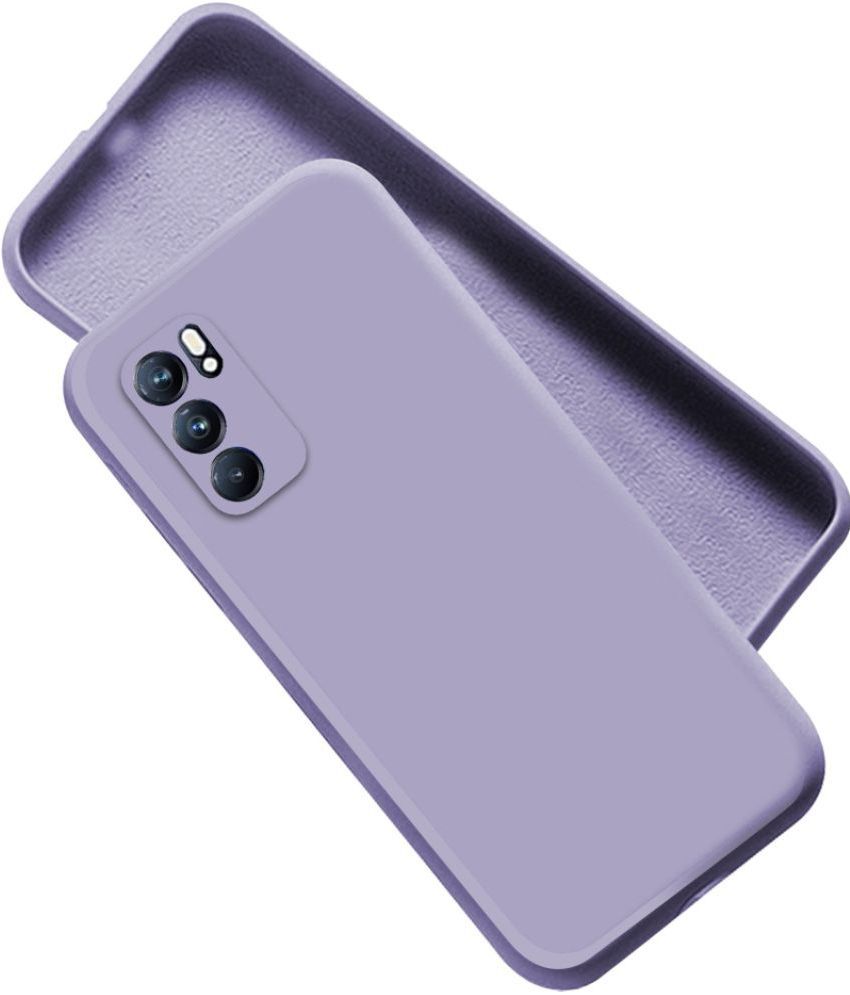     			Artistique - Purple Silicon Hybrid Bumper Covers Compatible For Reno 6 5G ( Pack of 1 )