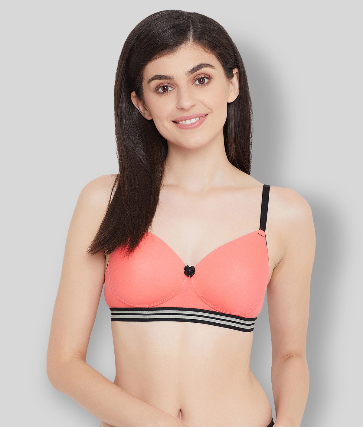     			Clovia Cotton Lightly Padded Women's T-Shirt Bra ( Peach )