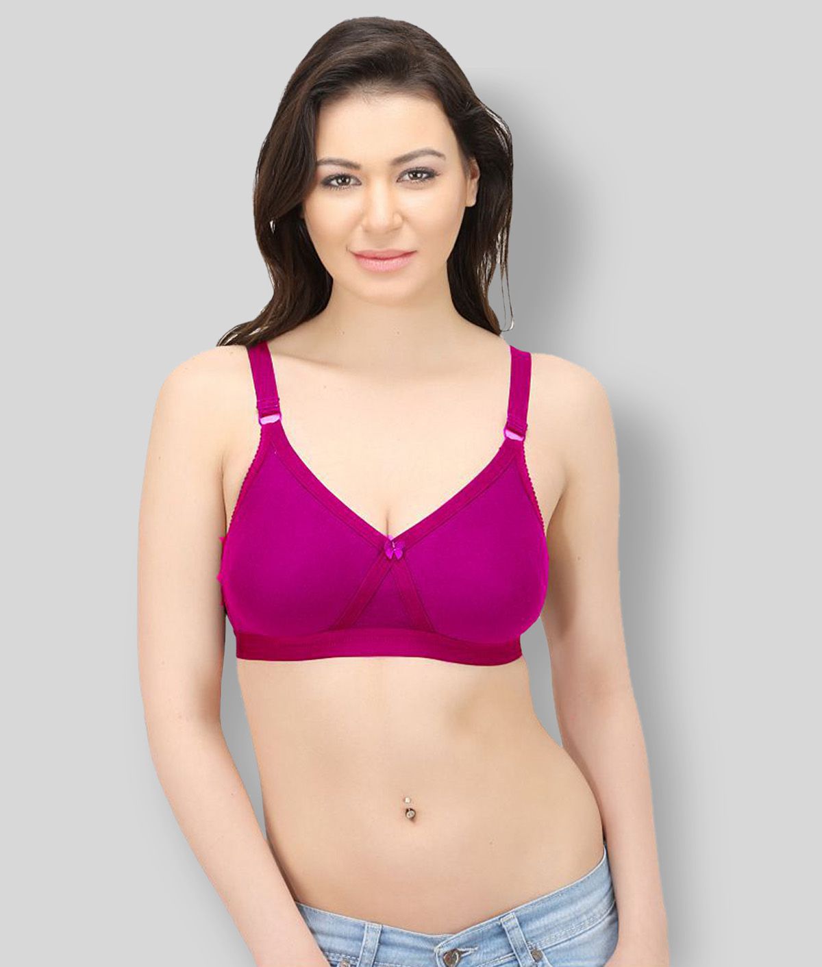     			Elina - Pink Cotton Non - Padded Women's T-Shirt Bra ( Pack of 1 )