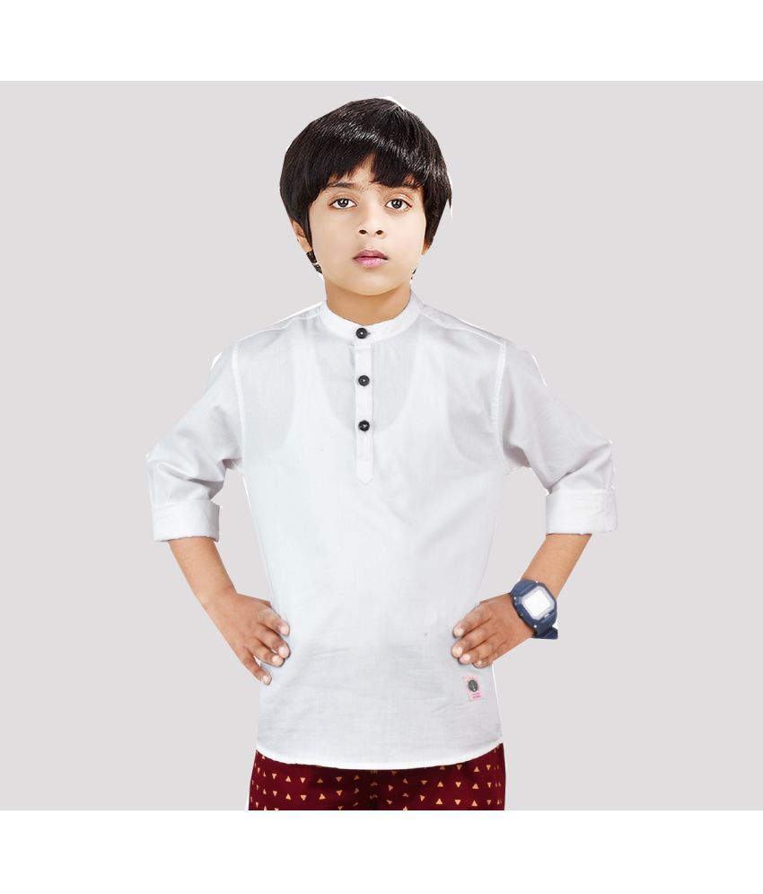     			Made In The Shade Pack of 1 Boys Cotton Kurta ( White )