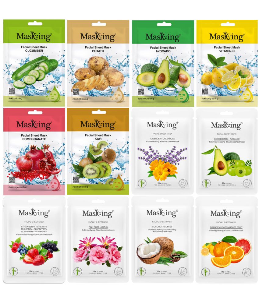     			Masking - Radiant Glow Sheet Mask for All Skin Type ( Pack of 12 )