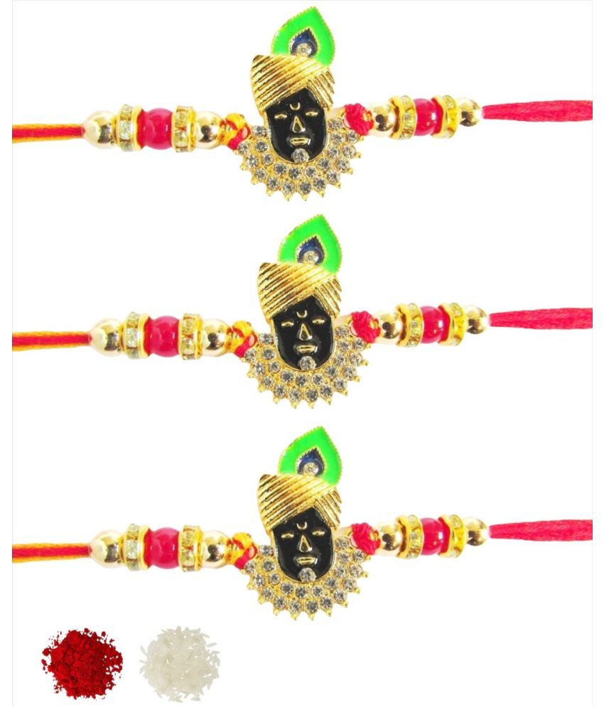     			thriftkart Bhai Rakhi Multicolour 3 PC SHREENATHJI RAKHI