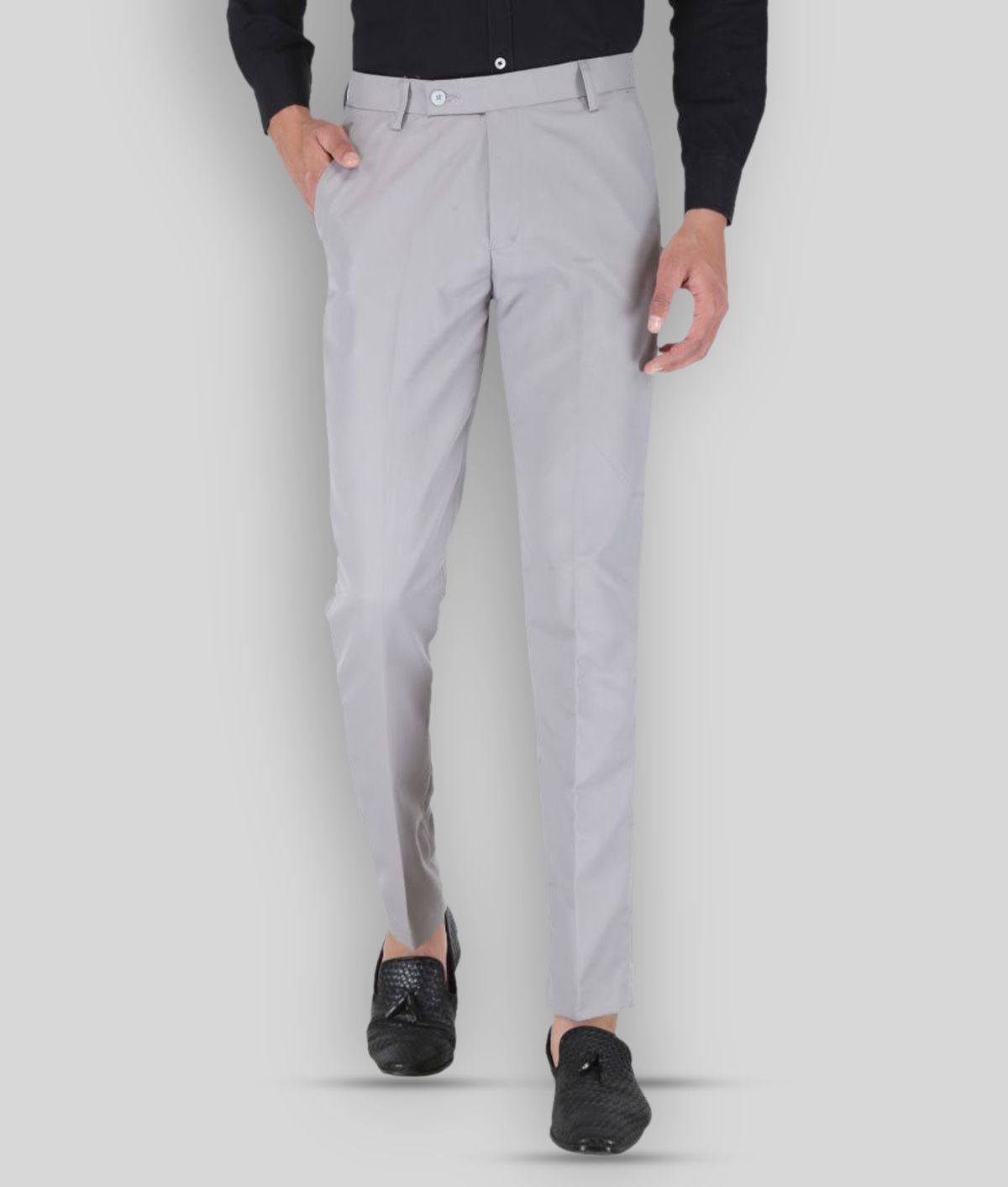     			Playerz - Grey Polycotton Slim - Fit Men's Trousers ( Pack of 1 )