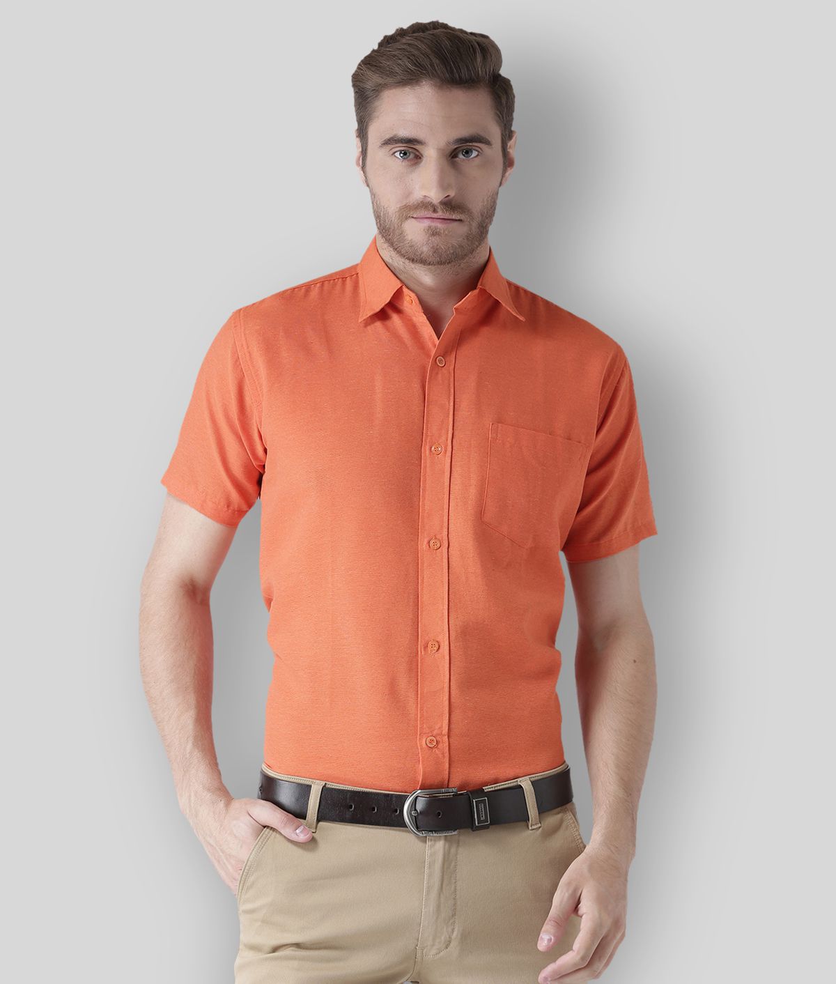     			RIAG - Orange Cotton Regular Fit Men's Casual Shirt (Pack of 1 )