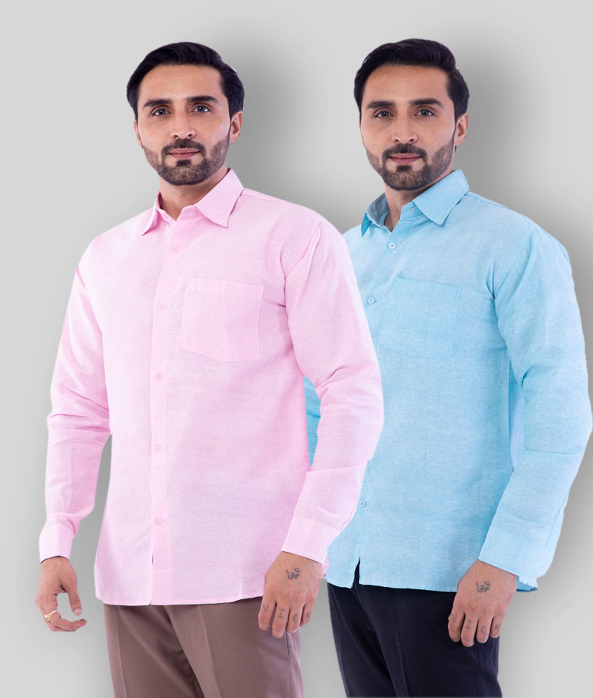     			DESHBANDHU DBK - Multicolor Cotton Regular Fit Men's Casual Shirt (Pack of 2 )