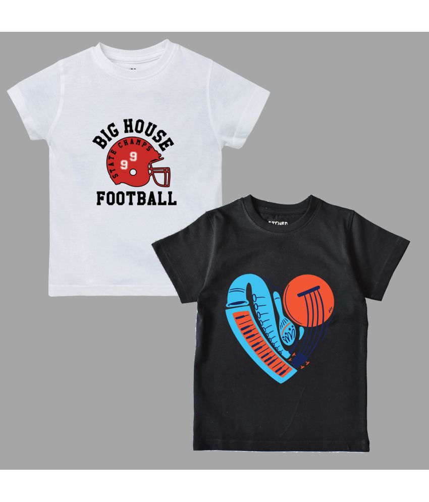ETCHED DESIGN - Multi Color Cotton Boy's T-Shirt ( Pack of 2 )