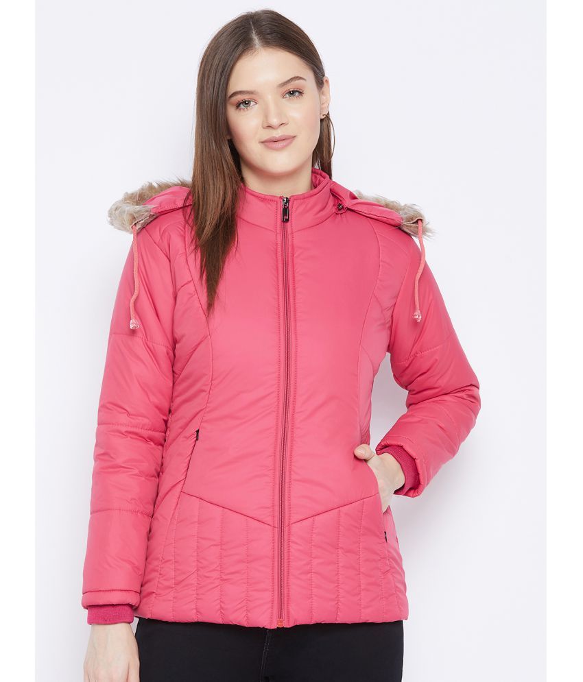     			VERO AMORE Polyester Blend Pink Parka Jackets Single