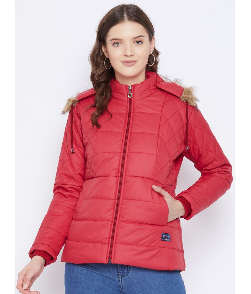 VERO AMORE Polyester Blend Red Parka Jackets Single