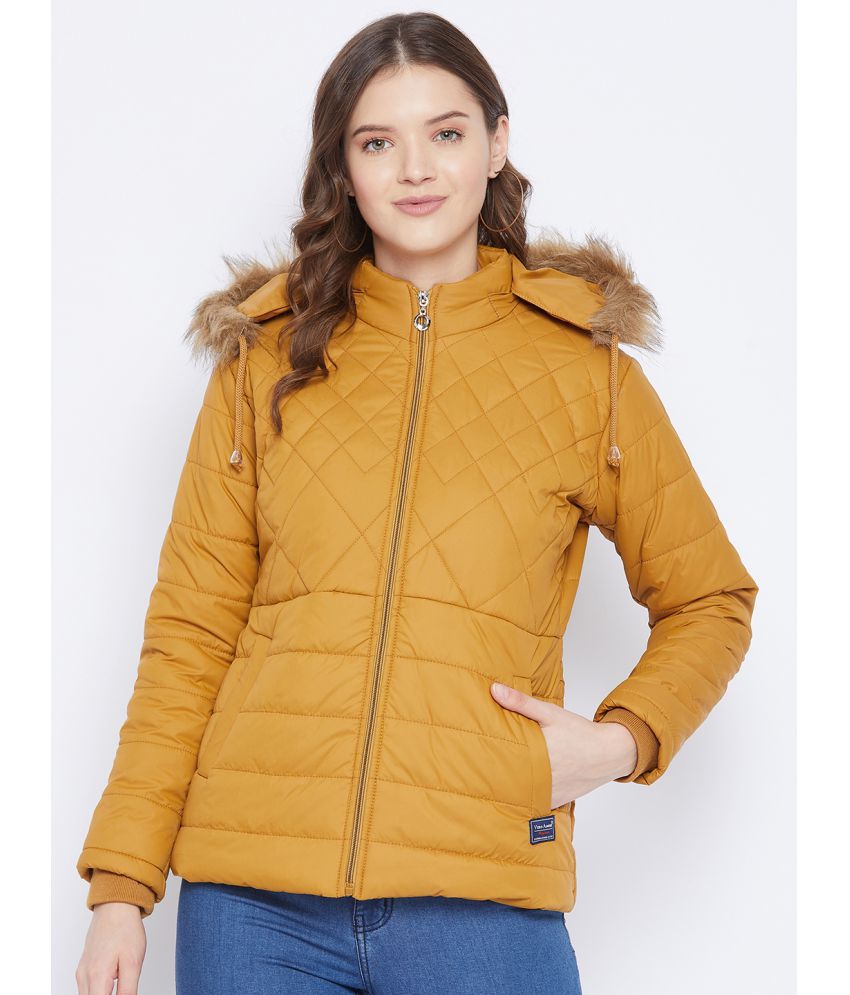     			VERO AMORE Polyester Blend Yellow Parka Jackets Single