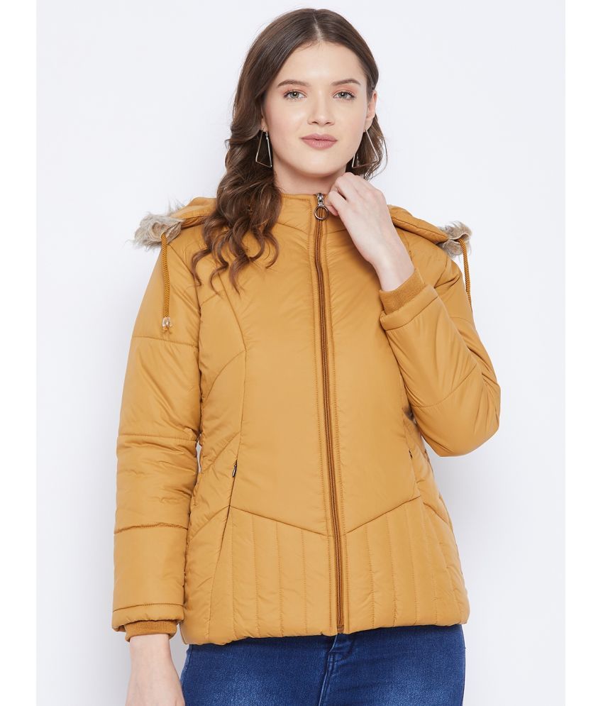     			VERO AMORE Polyester Blend Yellow Parka Jackets Single